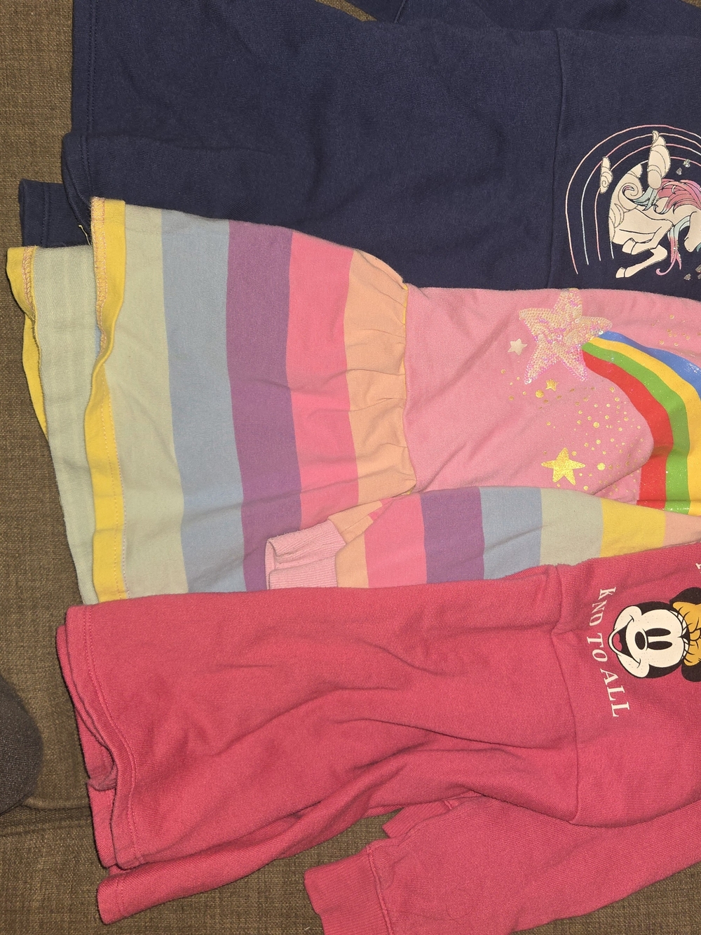 Disney Navy Unicorn Graphic Girls Top with Pink Accent